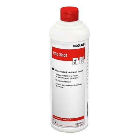 Désincrustant liquide 
WC INTO SHOT ECOLAB - 3022370 - Bidon 1L