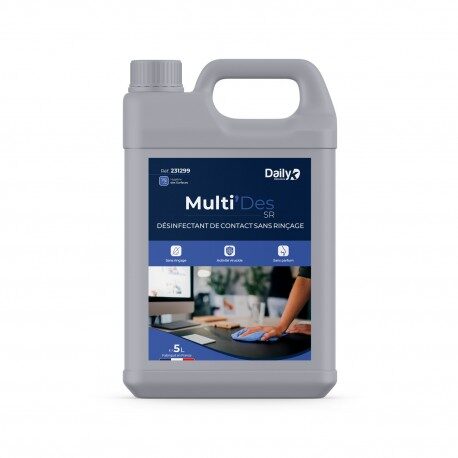 MULTI'DES SR Désinfectant surfaces
 sans rinçage DAILYK PREMIUM - Bidon de 5L