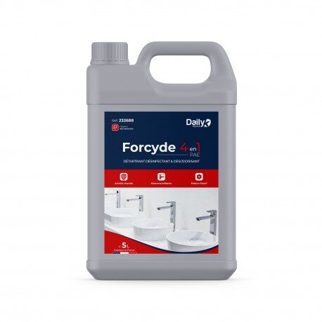 FORCYDE 4 EN 1 Nettoyant désinf. sanitaire 
DAILYK PREMIUM - Bidon 5L